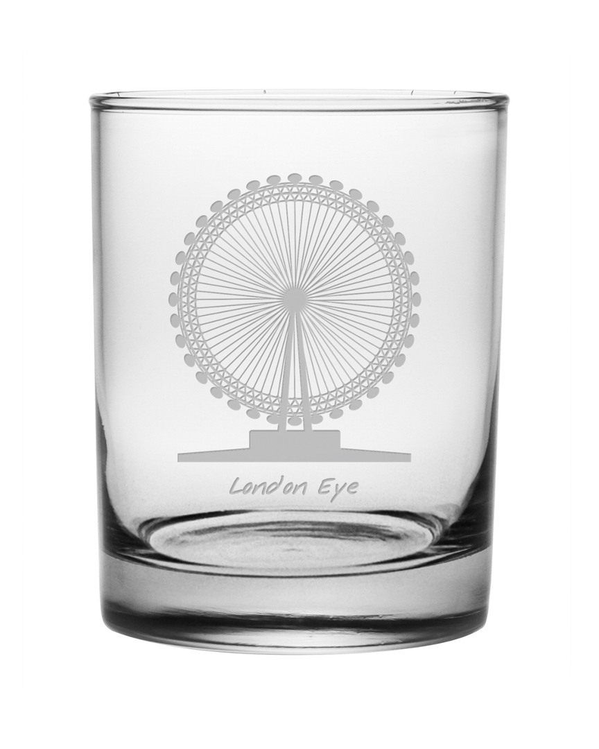 Susquehanna Glass London Landmark Set Of Four 14oz Glasses