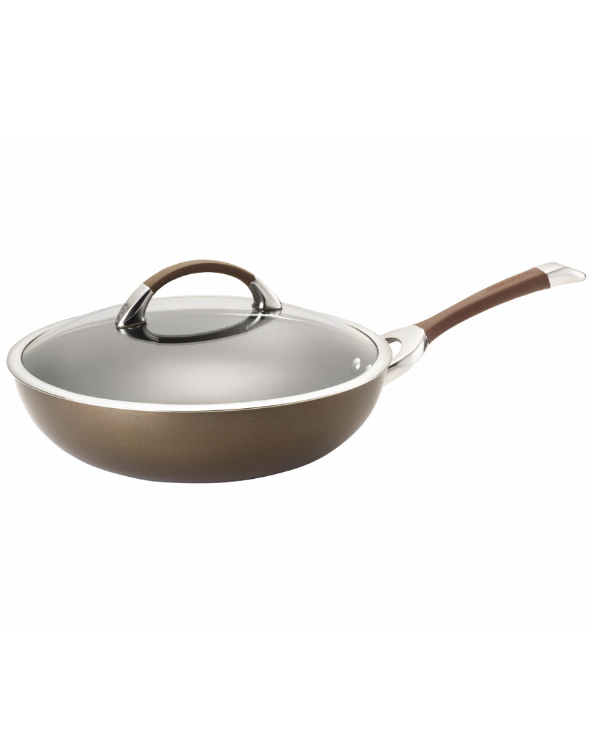 Shop Circulon Symmetry Hard-anodized Nonstick Induction Chef Pan With Lid In Chocolate