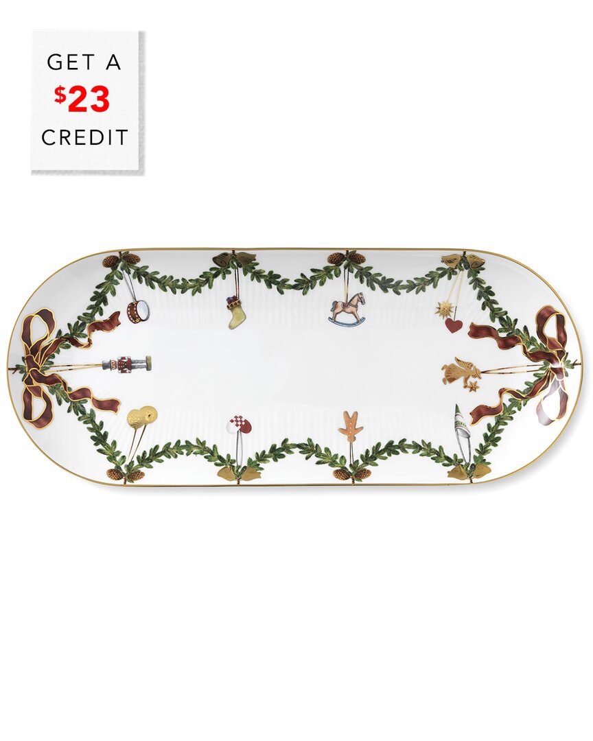 Shop Royal Copenhagen Star Fluted Christmas Oblong Dish 15.5in With $23 Credit