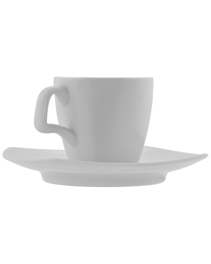 TEN STRAWBERRY STREET 10 STRAWBERRY STREET SET OF 6 AURORA SQUARE DEMI CUPS & SAUCERS