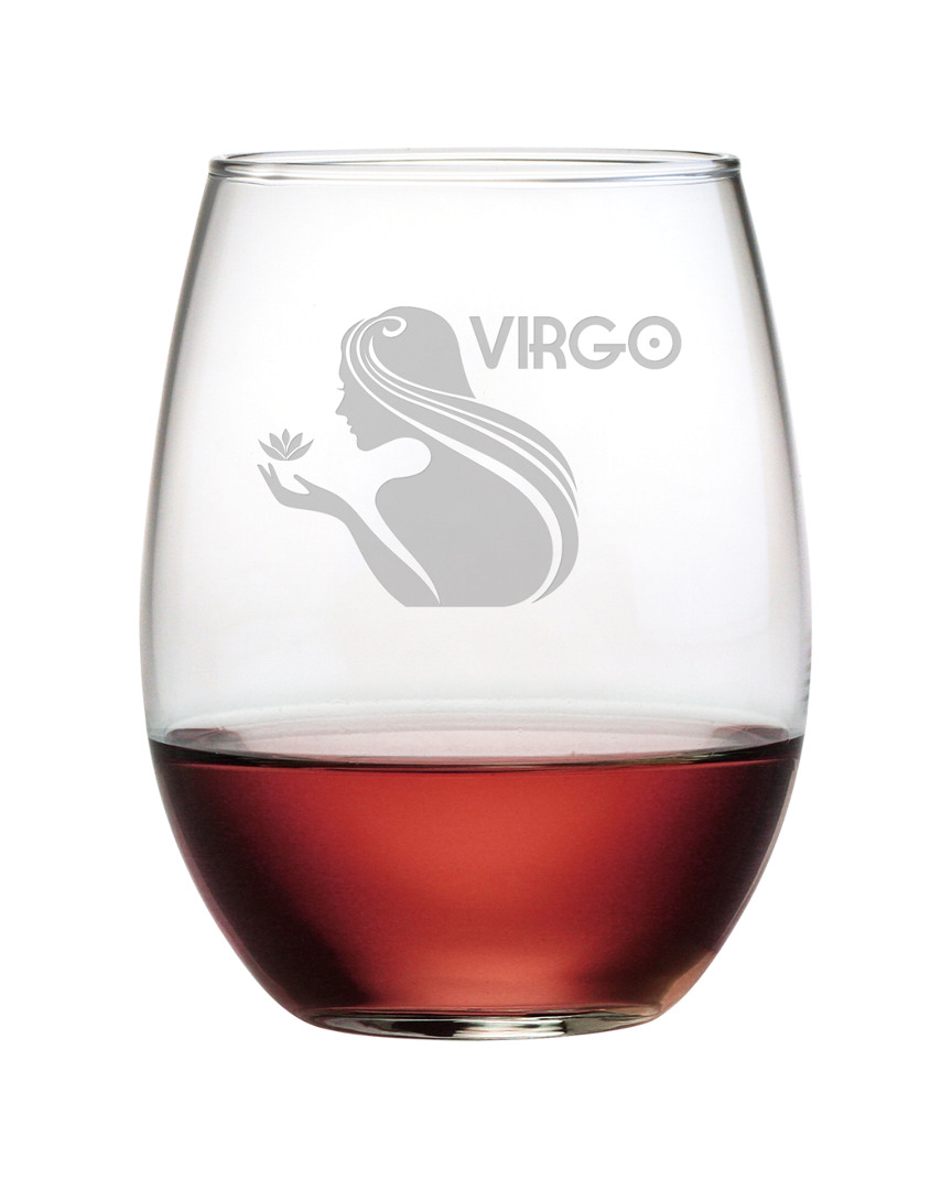 Susquehanna Glass Set Of Four Virgo 21oz Stemless Wine Glasses