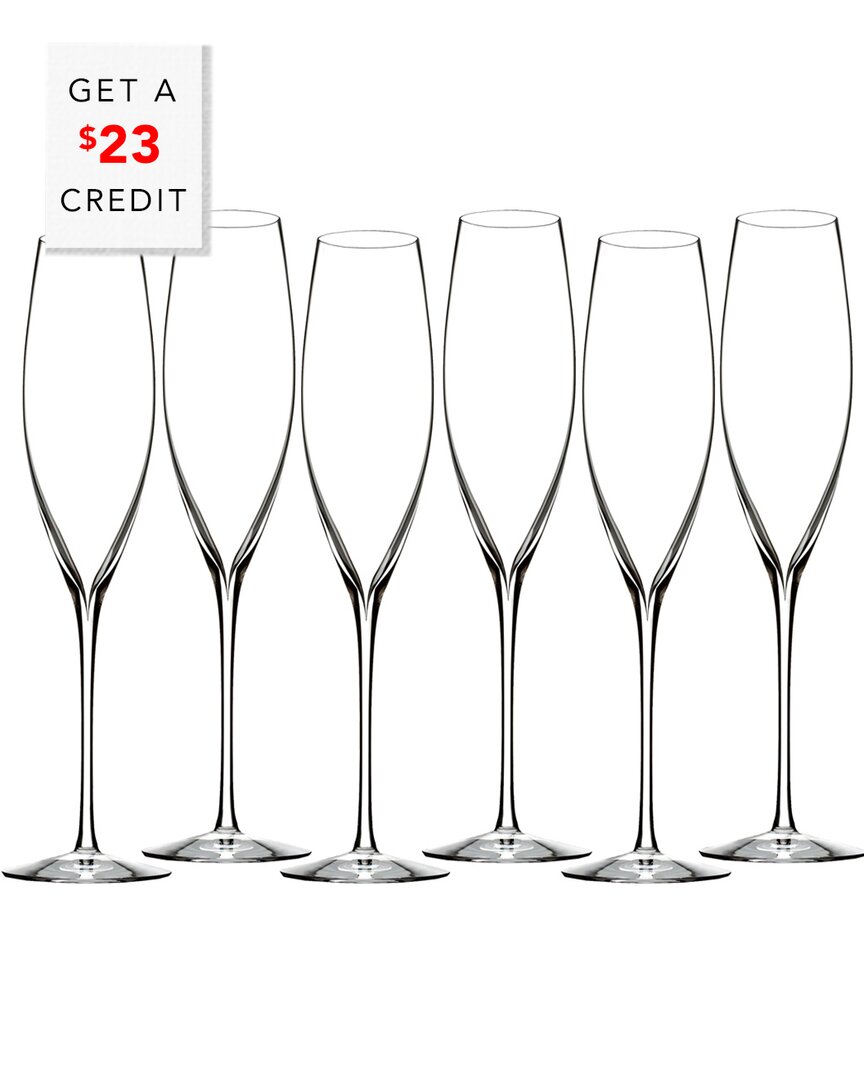 Shop Waterford Set Of 6 Elegance Classic Champagne Toasting Flute Glasses With $23 Credit