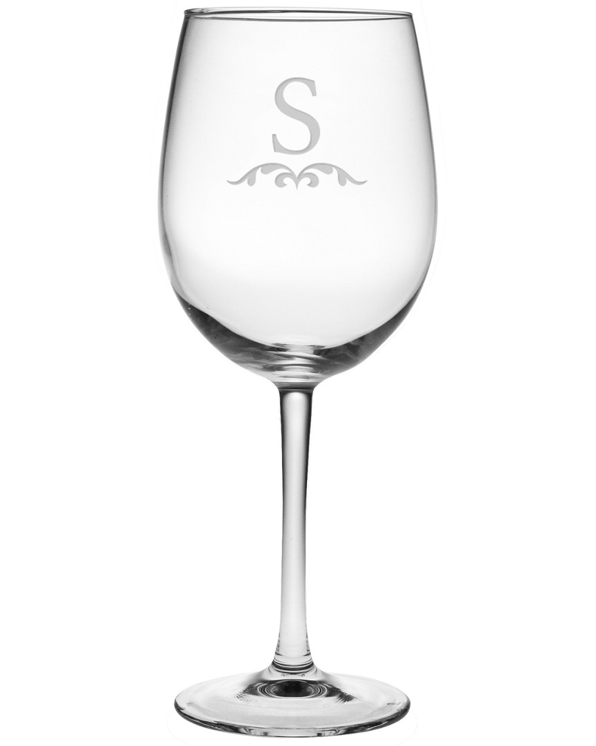 Susquehanna Glass Monogrammed Set Of Four 19oz Austen Wine Glass Monogrammedes, (a-z)