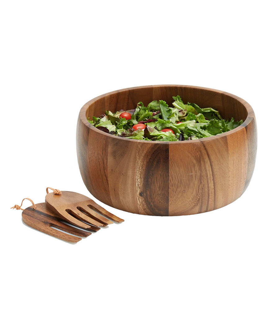 Woodard & Charles 10in Salad Bowl With Salad Hands
