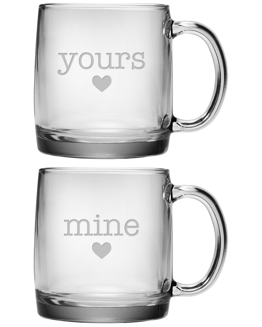Susquehanna Glass Set Of Two 13oz Yours & Mine Coffee Mugs