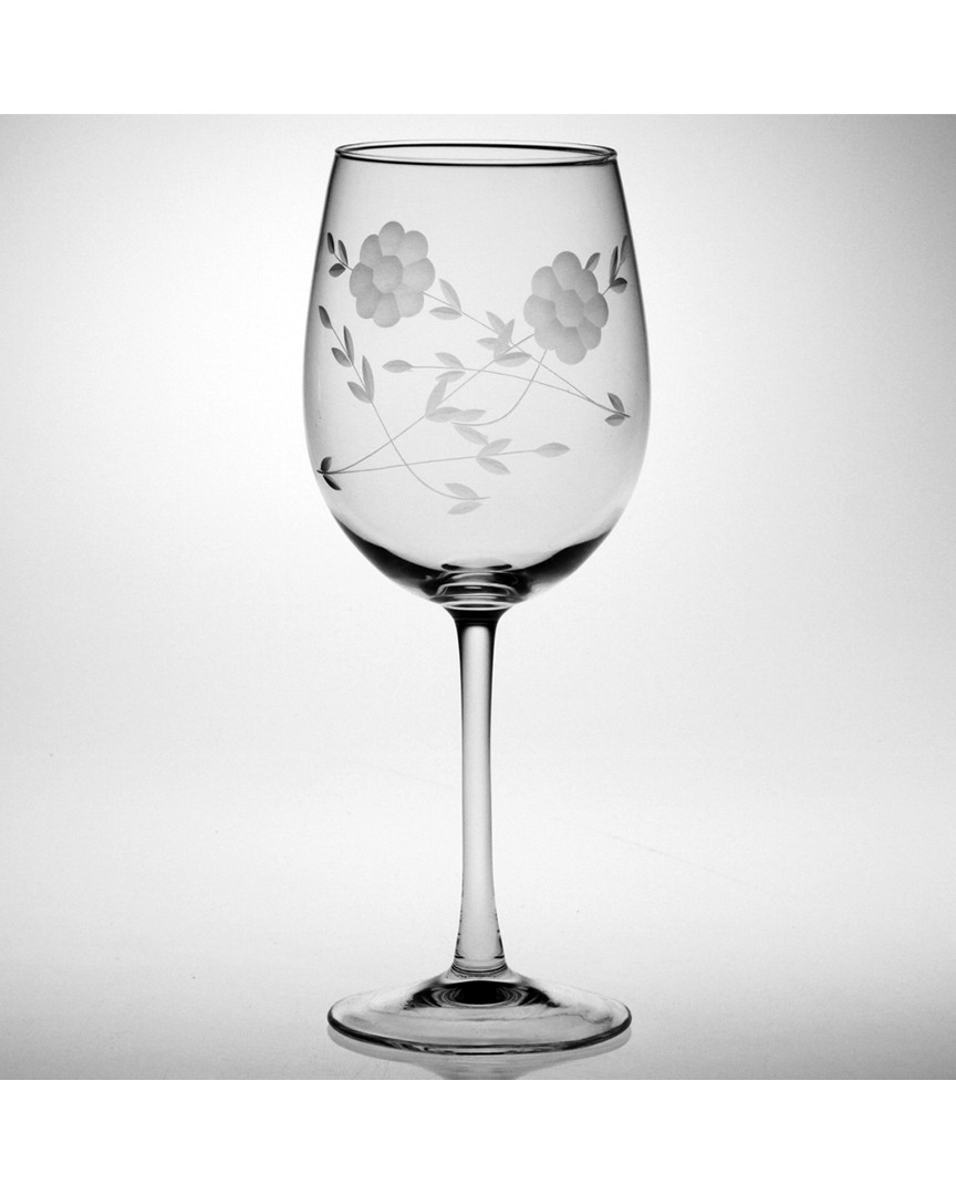 Susquehanna Glass Set Of Four 16oz Janet Handcut Wine Glasses