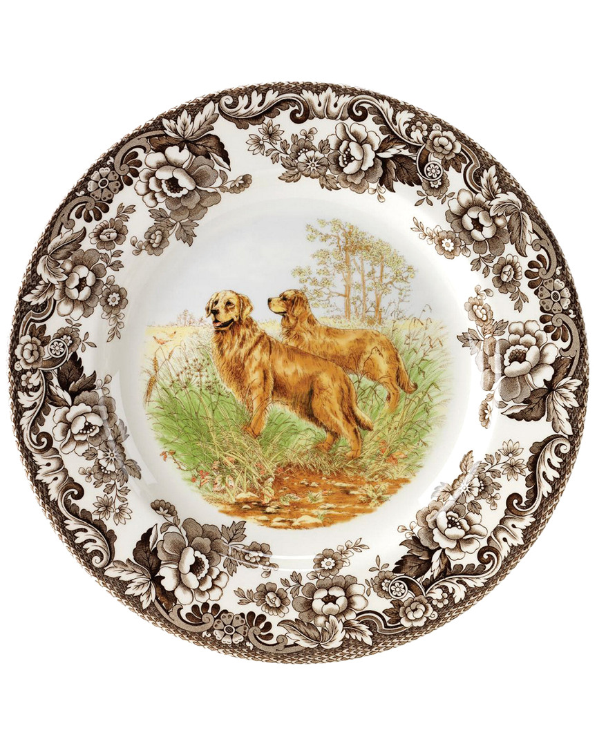 Spode Woodland Golden Retriever Dinner Plate