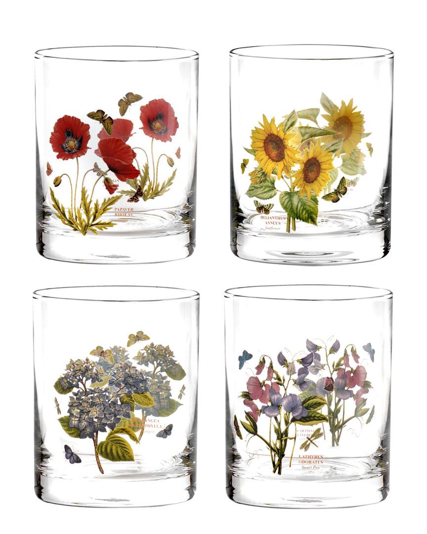 Portmeirion Botanic Garden Set Of Four Double Old Fashion Glasses