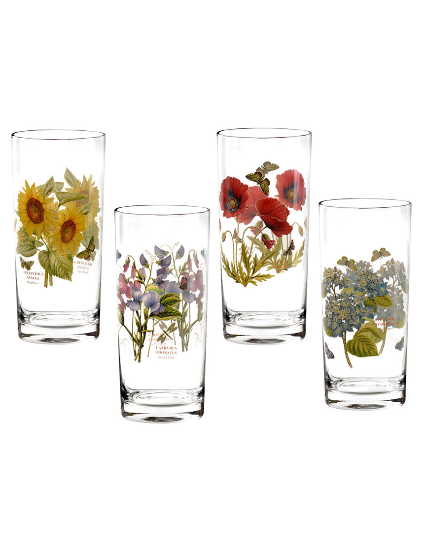 Portmeirion Set Of 4 Botanic Garden Highball 15oz. Glasses In Multi