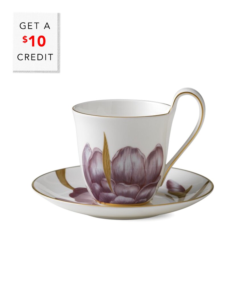 Shop Royal Copenhagen 8.5oz Flora Iris Cup & Saucer With $10 Credit