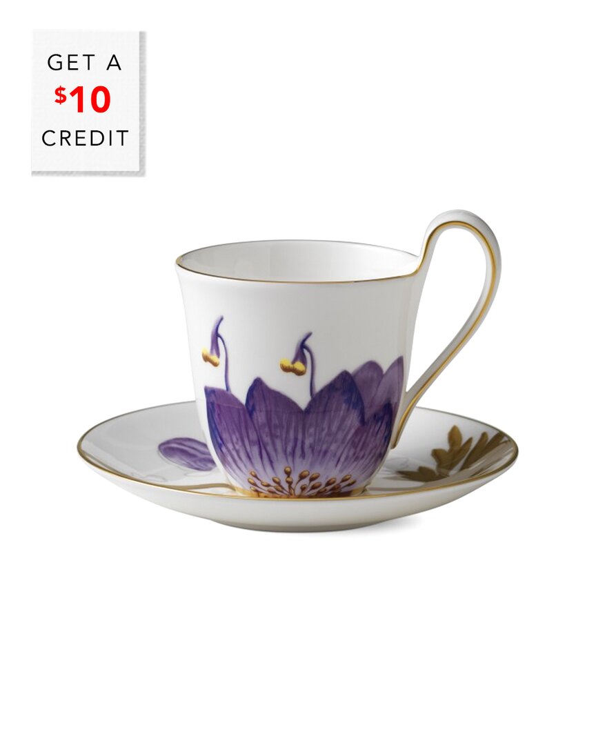 Royal Copenhagen 8.5oz Flora Pansy Cup & Saucer With $10 Credit