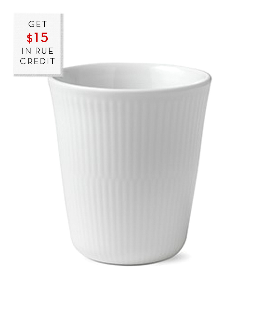 Royal Copenhagen 9.75oz White Fluted Thermal Cup With $15 Credit