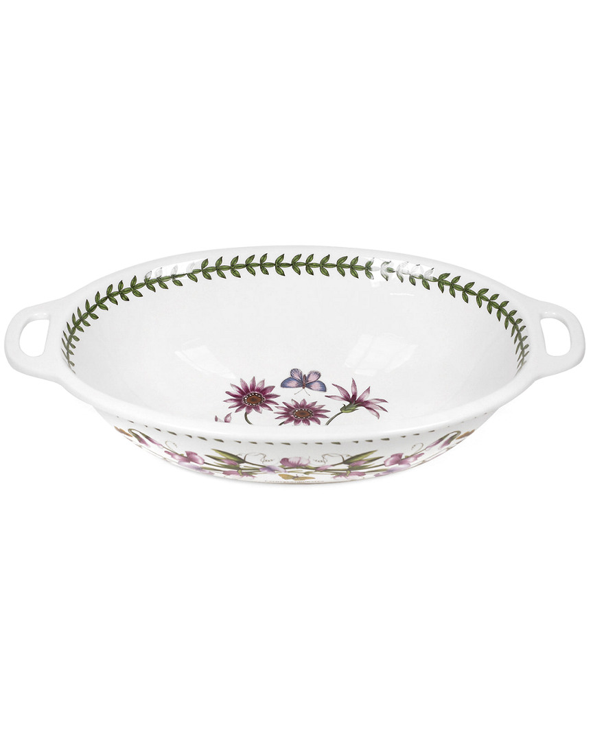 Portmeirion Botanic Garden Handled Oval Bowl In Beige