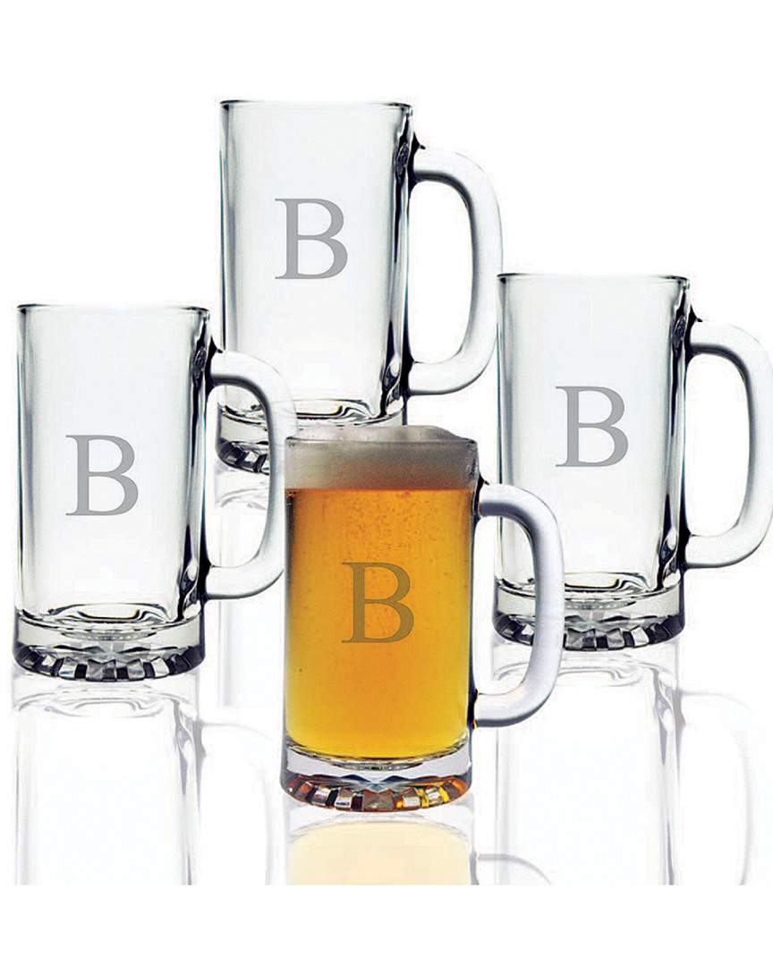 Susquehanna Glass Monogrammed Set Of Four 16oz Mugs, (a-z)