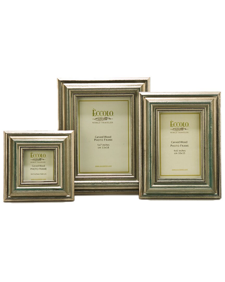 Eccolo Perle Set Of 3 Wood Frames In Brown