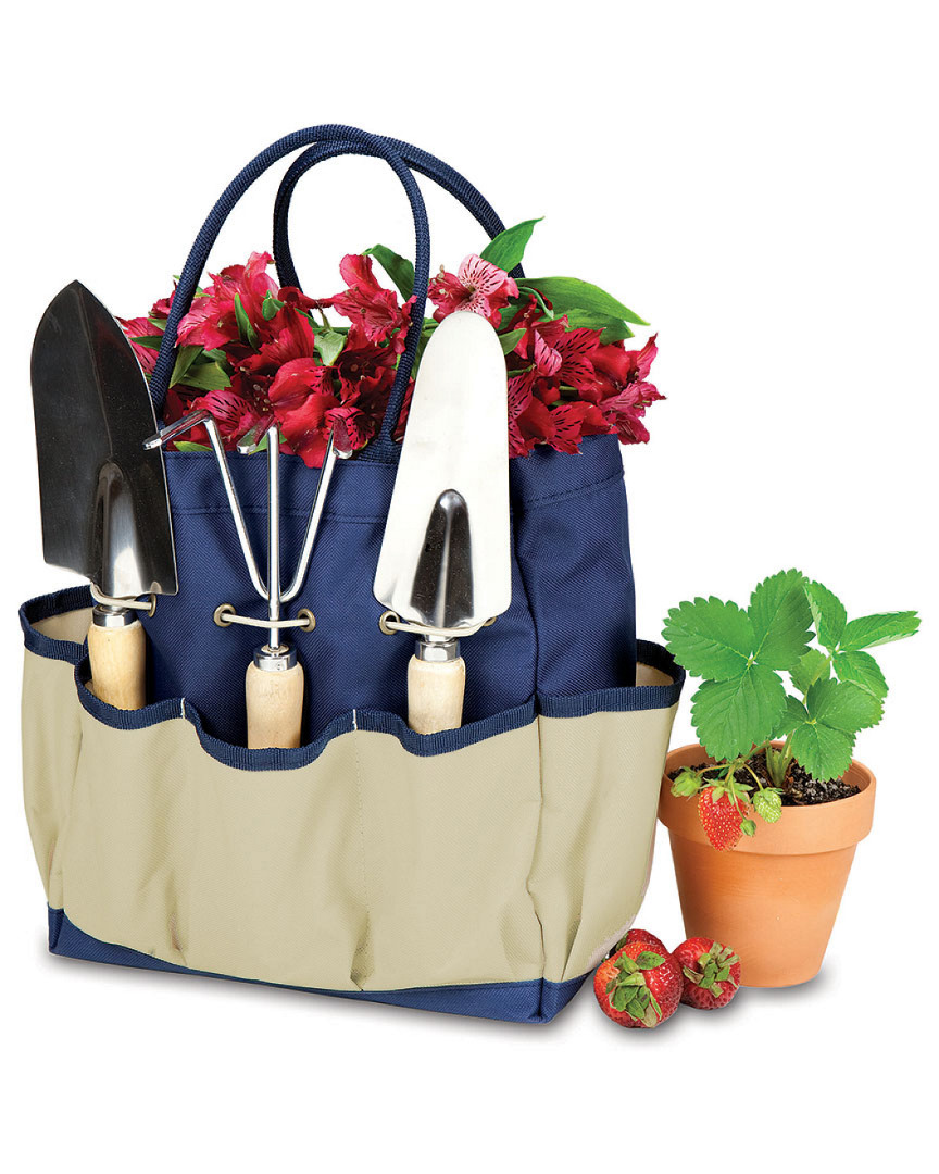 Picnic Time Blue Large Garden Tote In Multicolor