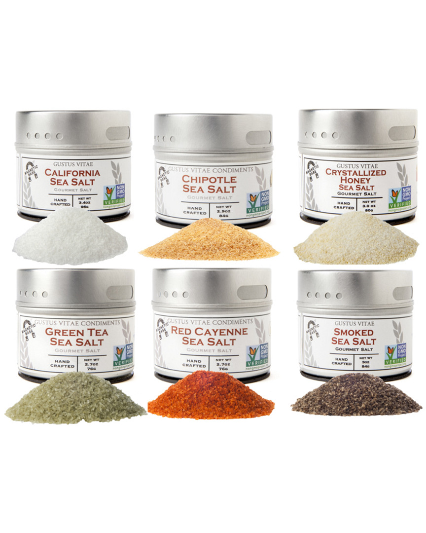 Gustus Vitae Do Not Use  Set Of 6 Salty & Sweet Finishing Sea Salts For Fruits & Desserts