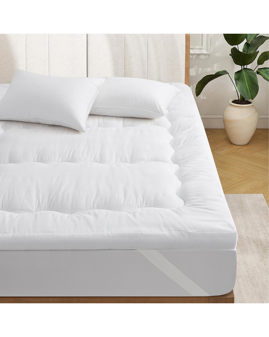 Unikome 4in Thick Wave Quilted Microfiber Mattress Topper