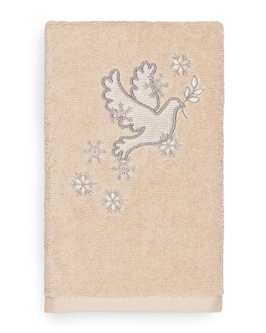 Linum Home Textiles Christmas Dove Hand Towel In Brown