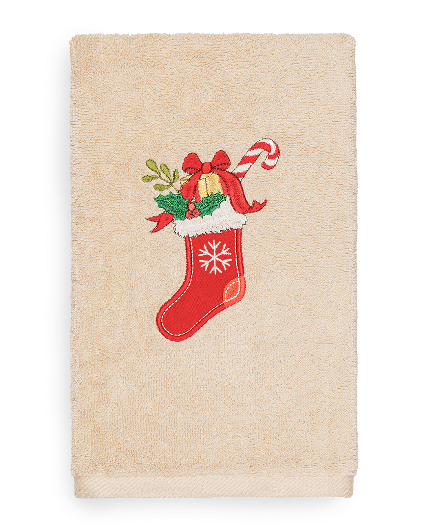Linum Home Textiles Christmas Stocking Hand Towel In Brown
