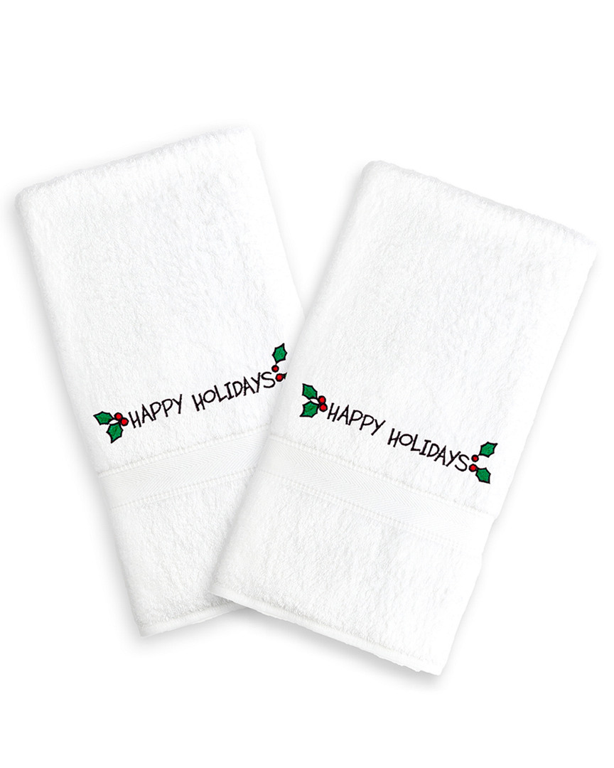 Linum Home Textiles Set Of 2 Embroidered Hand Towels