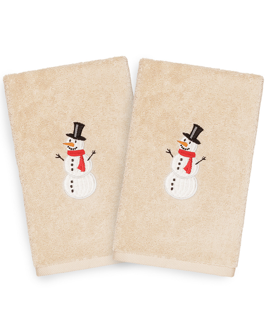 Linum Home Textiles Set Of 2 Snowman Hand Towels