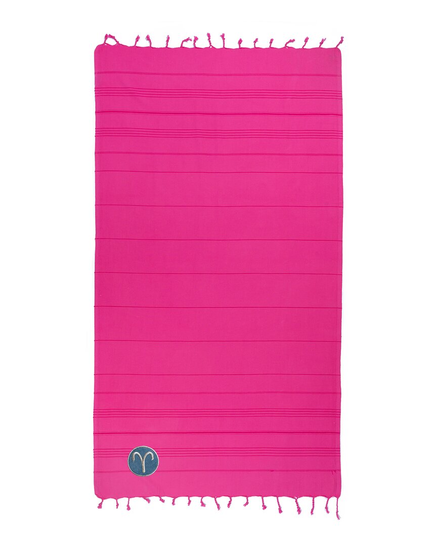 Linum Home Textiles Turkish Cotton Summer Fun Aries Pestemal Beach Towel In Pink