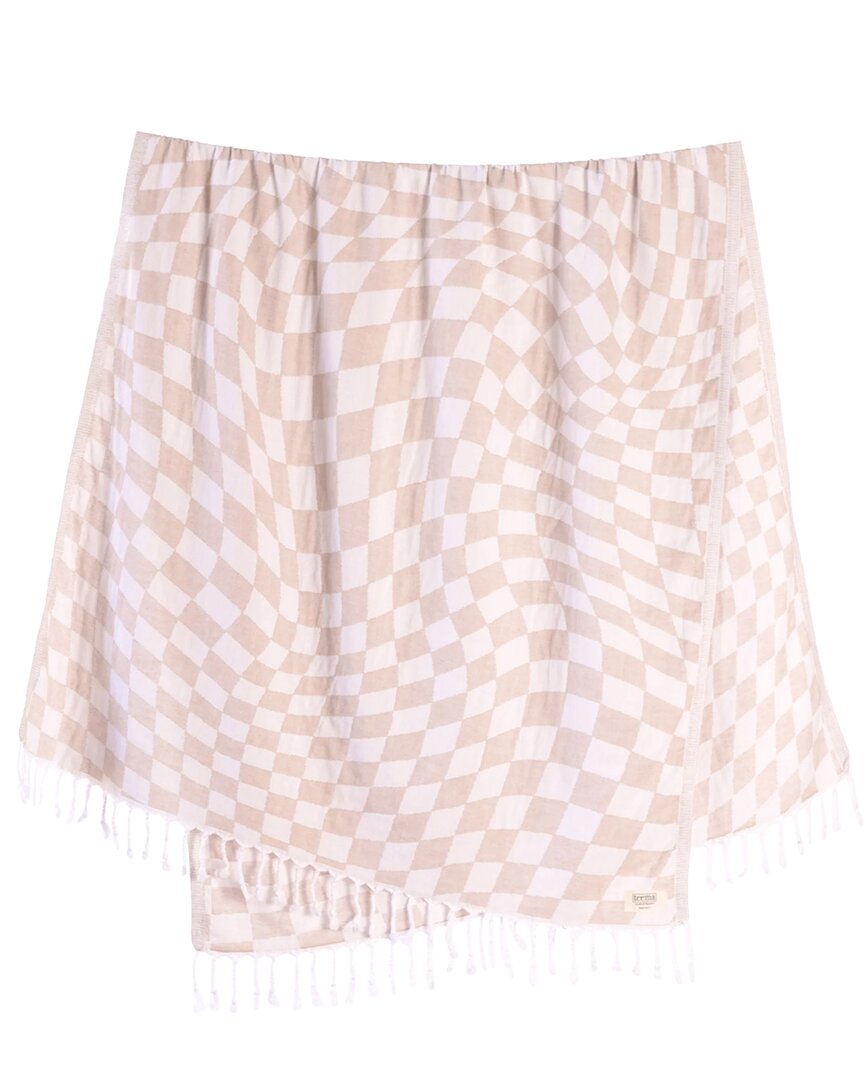 Teema Towels Turkish Towel In Tan Checkmate