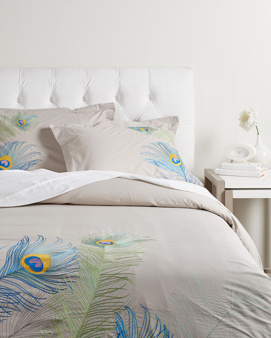 SUPERIOR SUPERIOR EMBROIDERED PEACOCK 3PC COTTON DUVET COVER SET