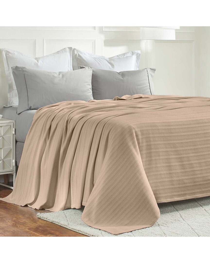 Superior Clara Cotton Textured Striped Lightweight Woven Blanket