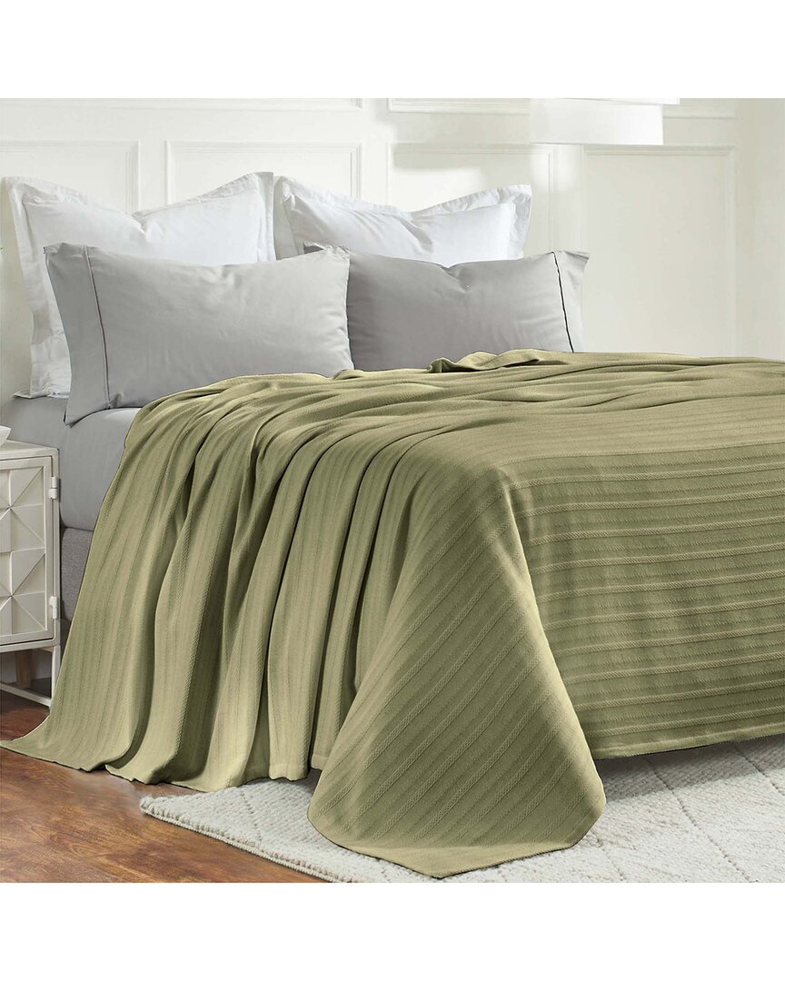 Superior Clara Cotton Textured Striped Lightweight Woven Blanket