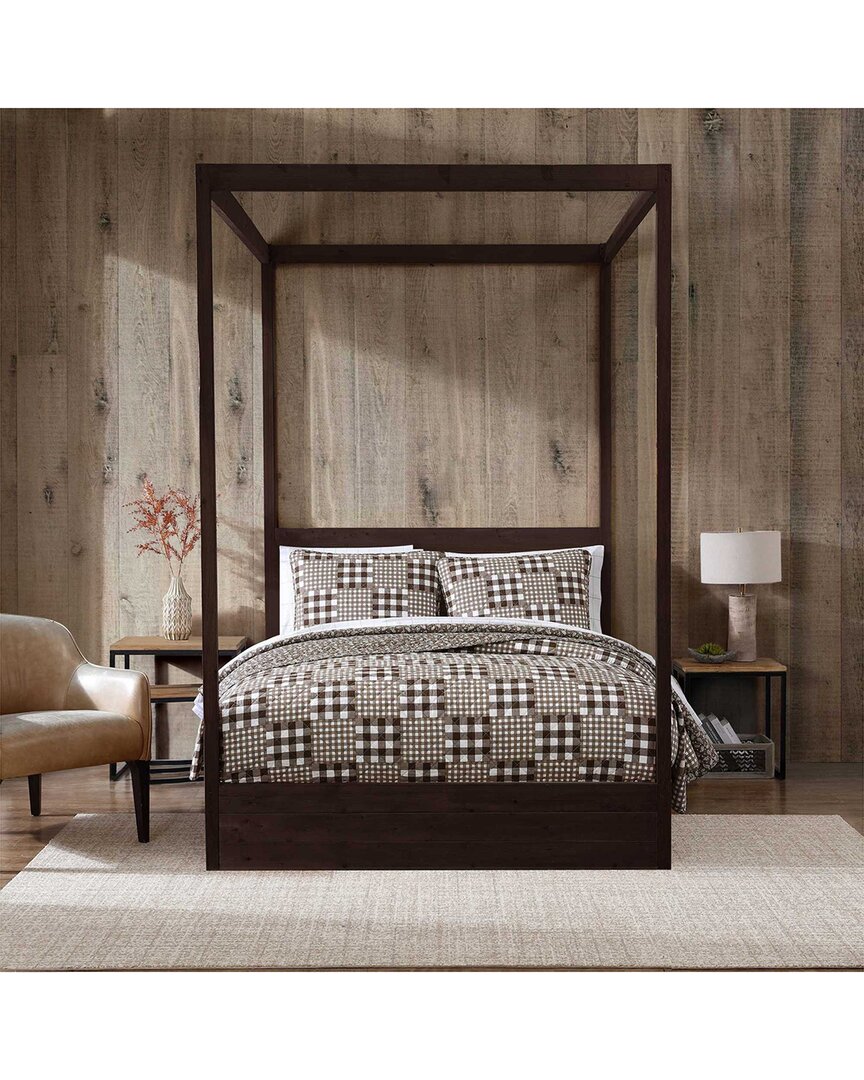 EDDIE BAUER EDDIE BAUER  GINGHAM PATCHWORK REVERSIBLE COTTON QUILT SET 