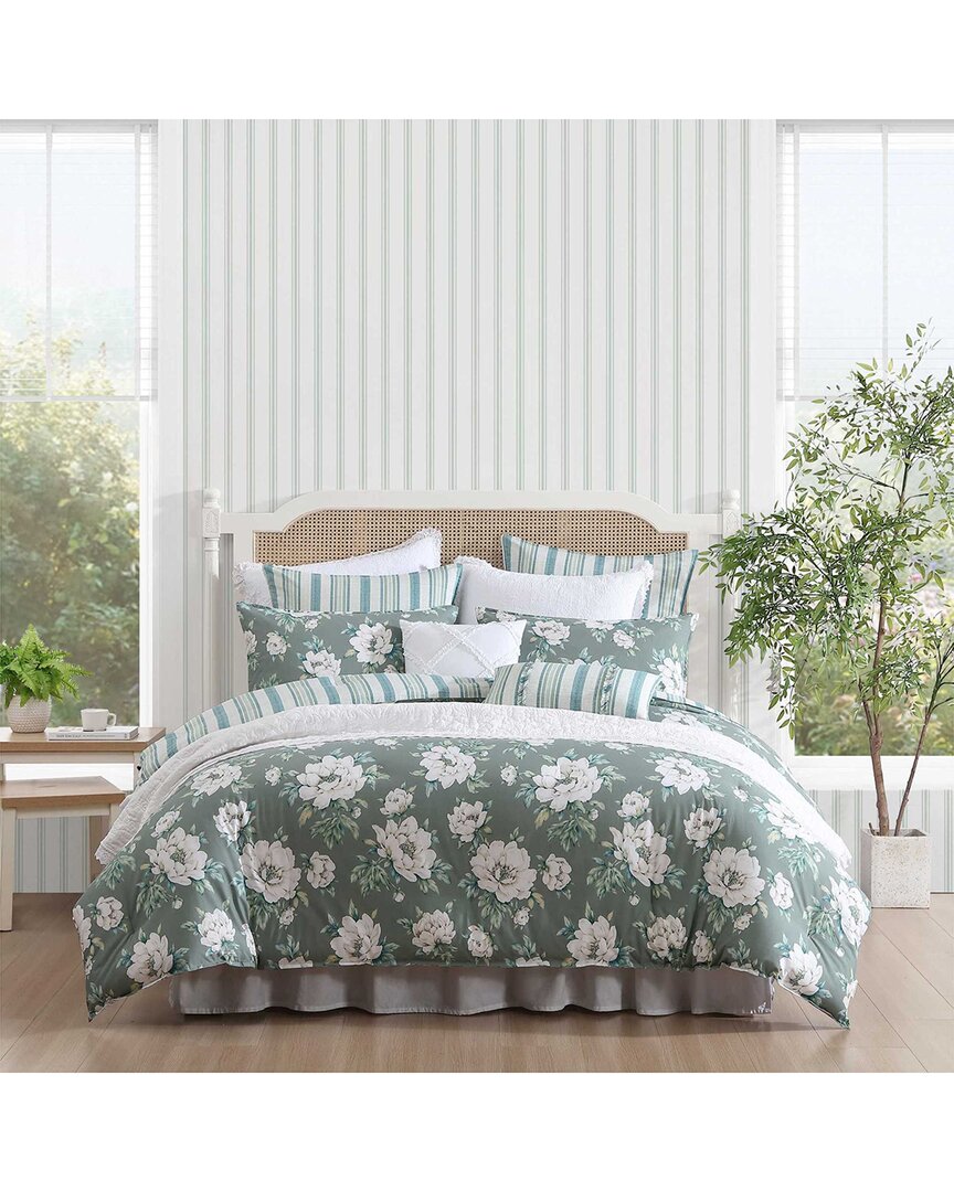 Laura Ashley 180 Thread Count Wisley Floral Cotton Comforter Set