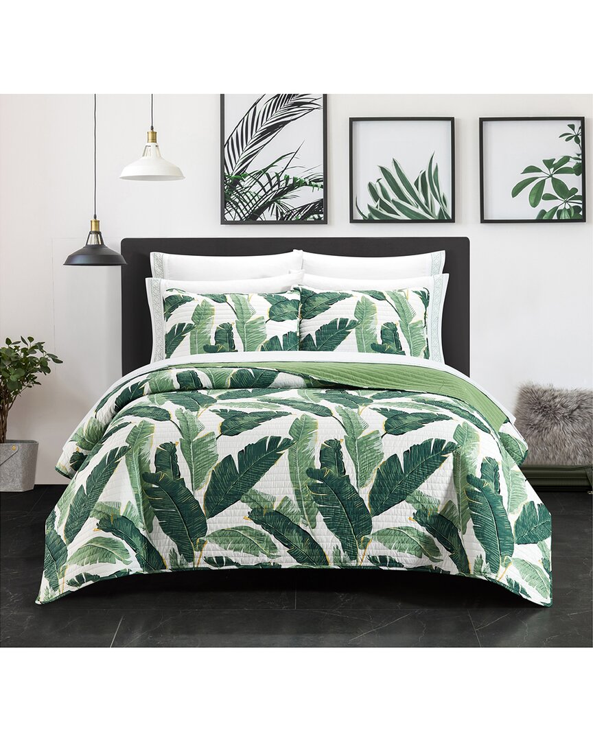 Chic Home Twentynine Palms Quilt Set In Green