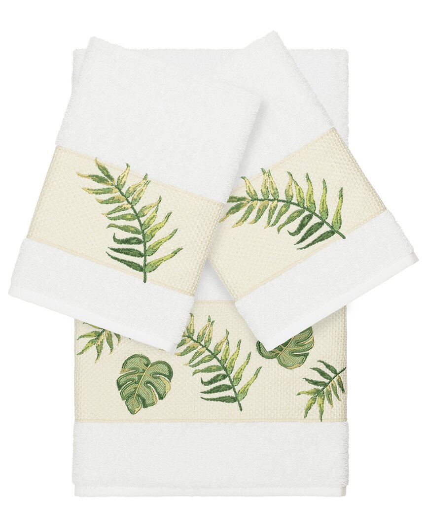 Linum Home Textiles Zoe Turkish Cotton 3pc Embellished Towel Set