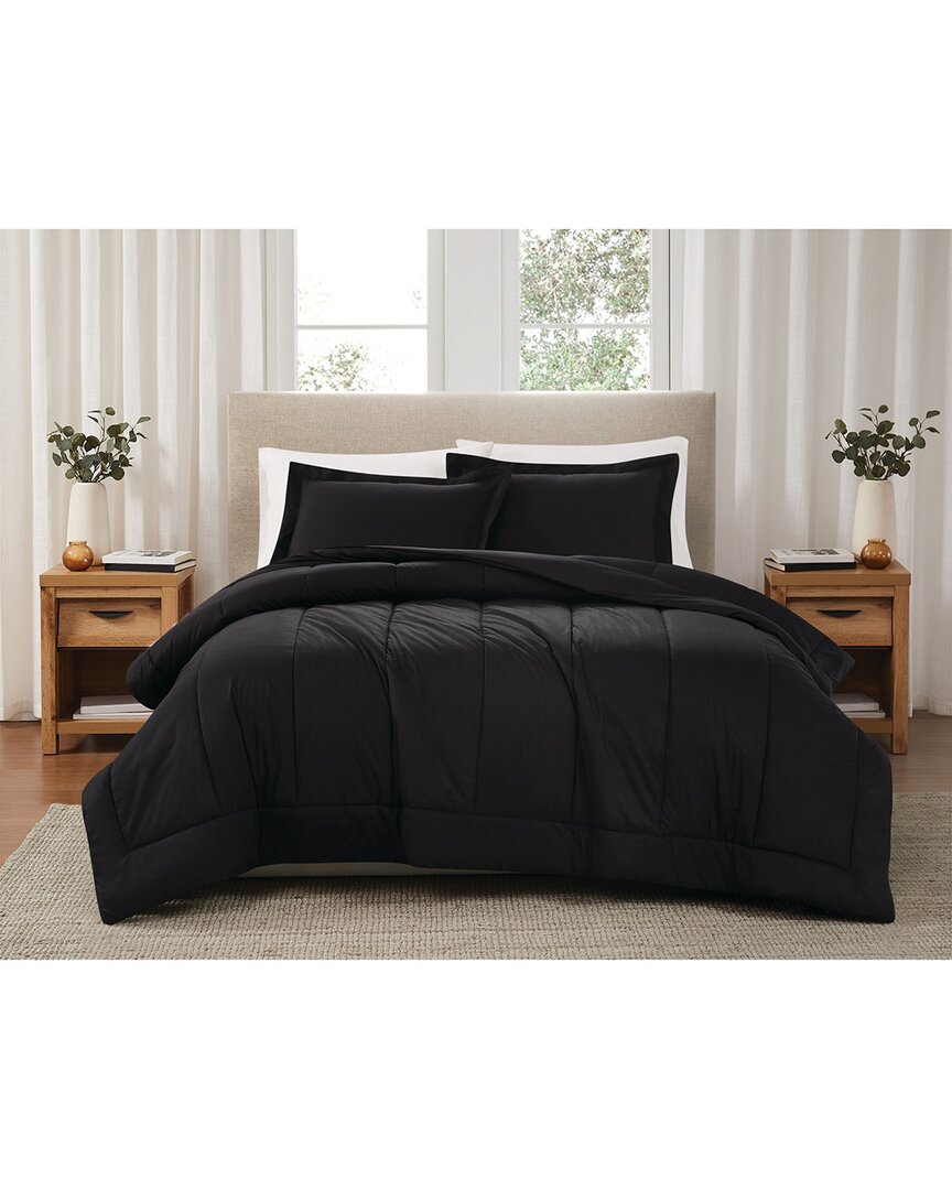 Brooklyn Loom Solid Cotton Percale Comforter Set