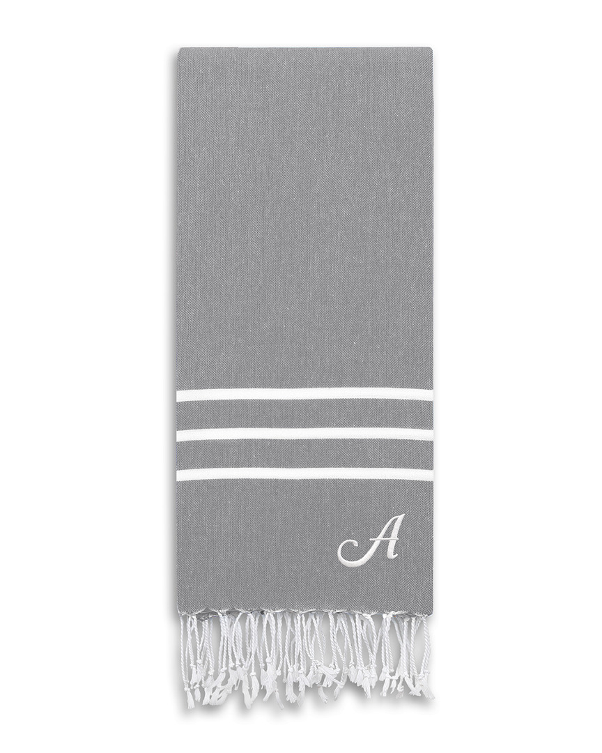 Linum Home Textiles Monogrammed Alara Turkish Pestemal Beach Towel, (a-z)