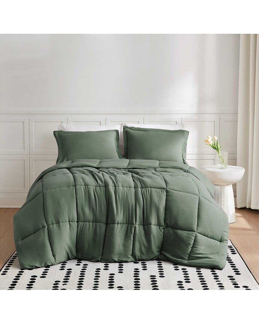 Truly Soft Garment Wash Solid Comforter Set