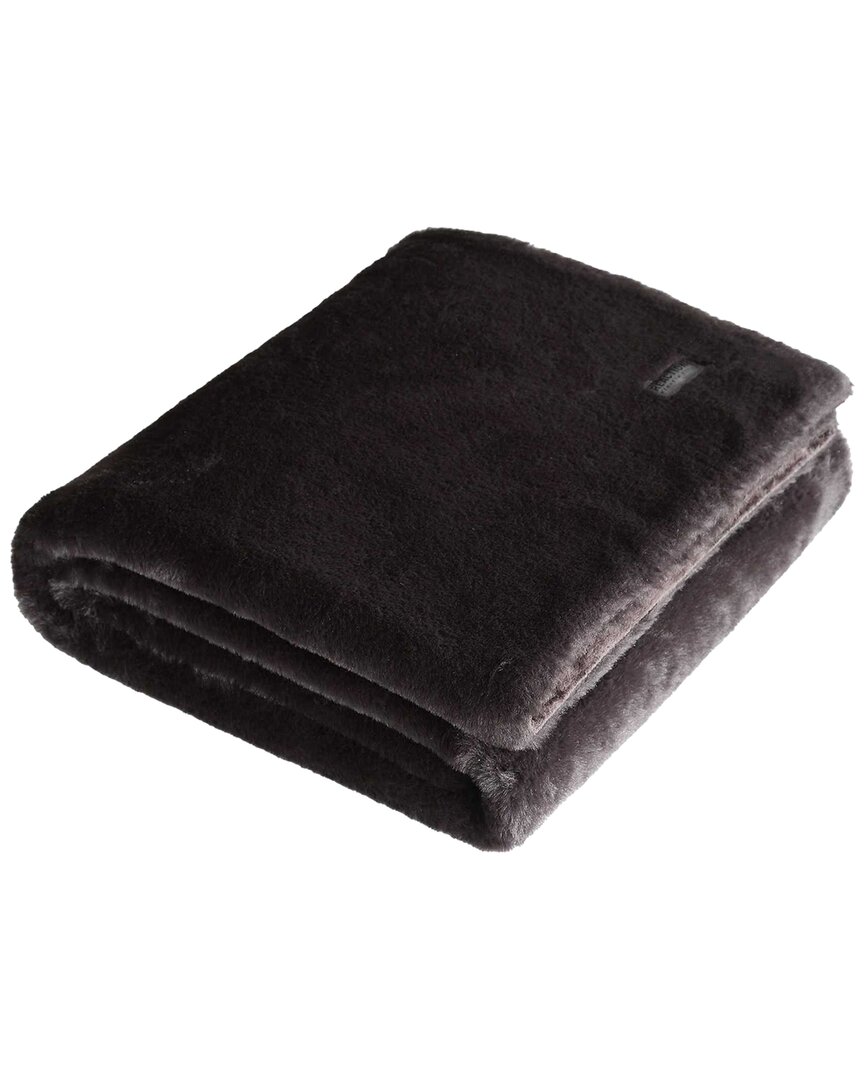 Kenneth Cole Reaction Solid Fluffy Reversible Throw Blanket