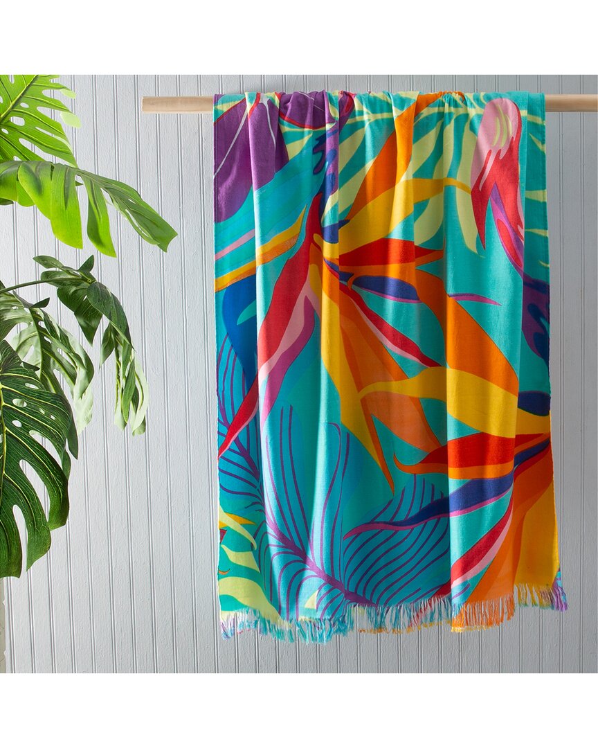 MODA AT HOME MODA AT HOME SET OF 2 BRIGHT TROPIC HAMMAM BEACH TOWELS