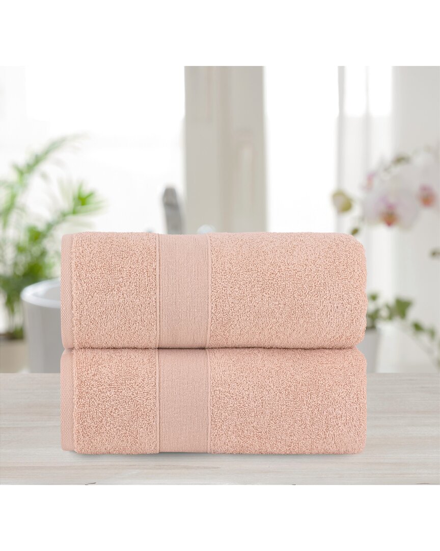 Chic Home Luxurious 2pc Pure Turkish Cotton Bath Sheet Set In Pink