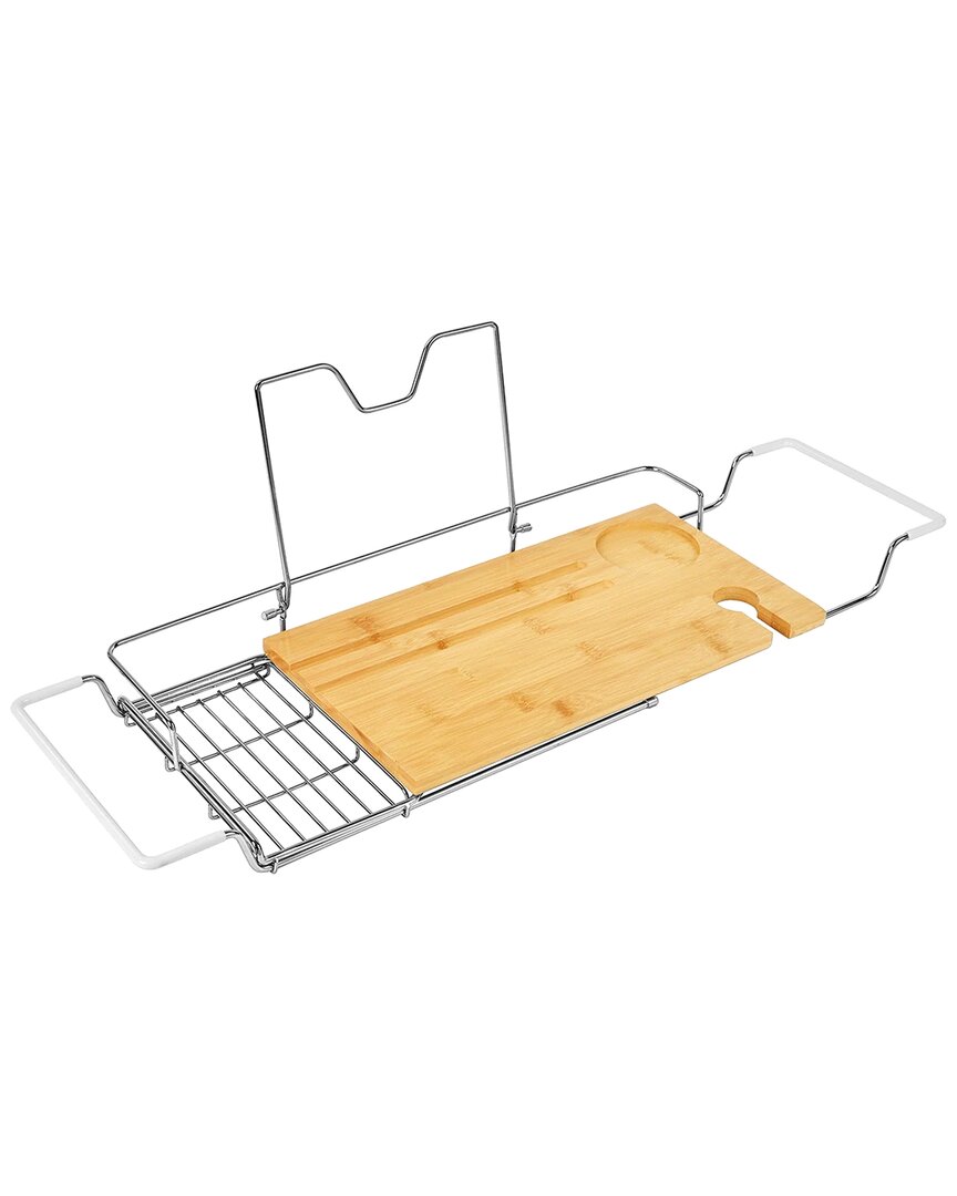 Toilettree Products Stainless Steel Bamboo Bath Caddy