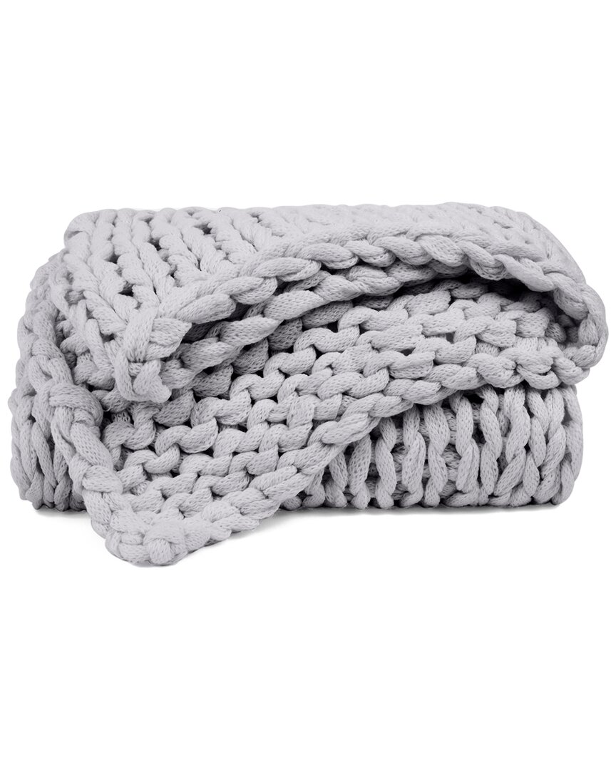 Home Collection Chunky Knit Throw Blanket In Grey