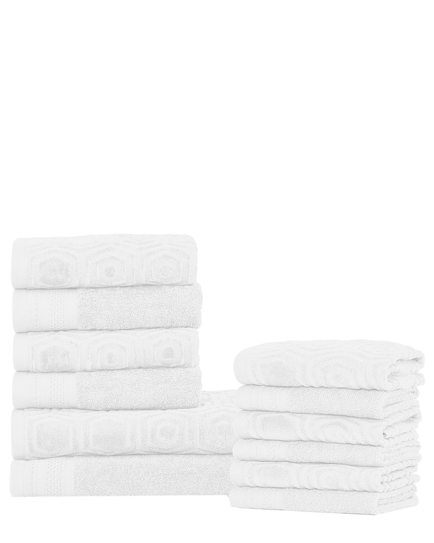 SUPERIOR SUPERIOR JACQUARD AND SOLID SUPER ABSORBENT 12PC COMBED COTTON TOWEL SET