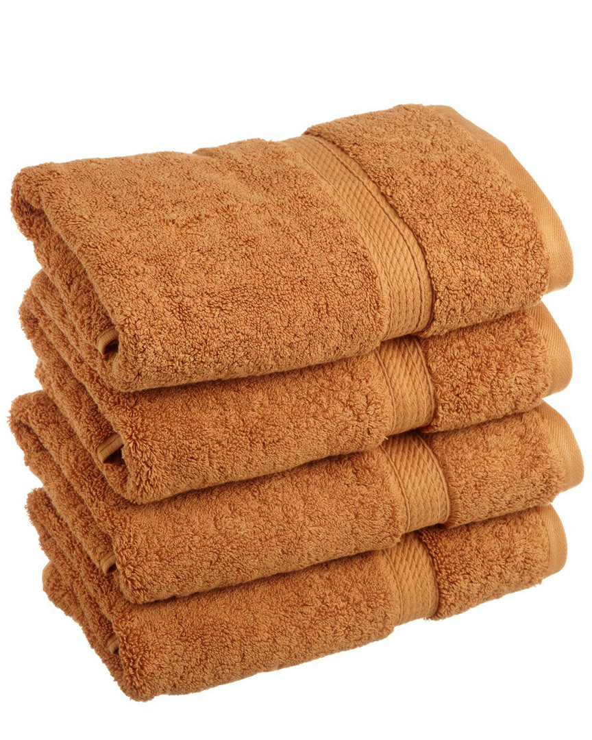 Superior 4pc Egyptian Cotton Hand Towel Set In Brown