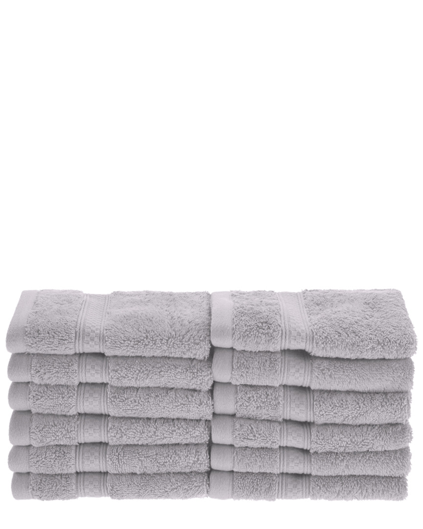 Superior 12pc Bamboo Washcloth Set In Gray