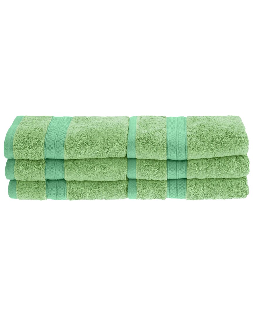 Superior Solid 6pc Hand Towel Set In Green