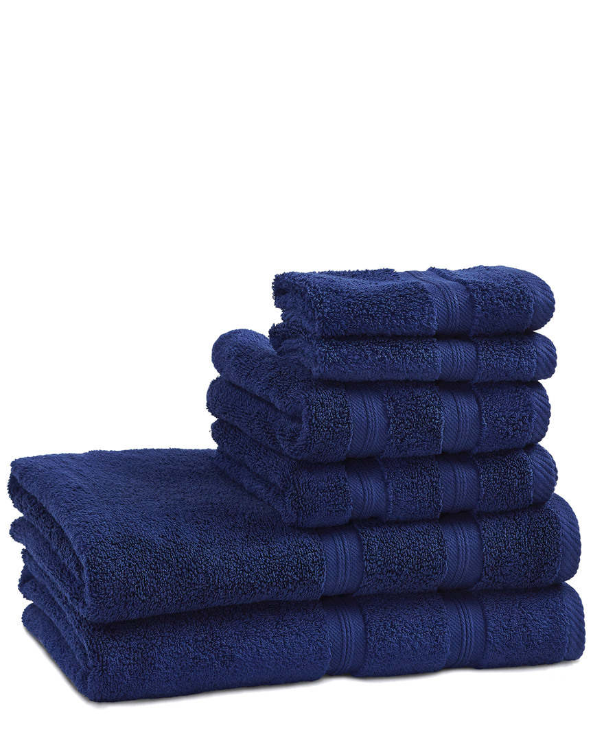 Superior Smart Dry 6pc Cotton Towel Set In Blue