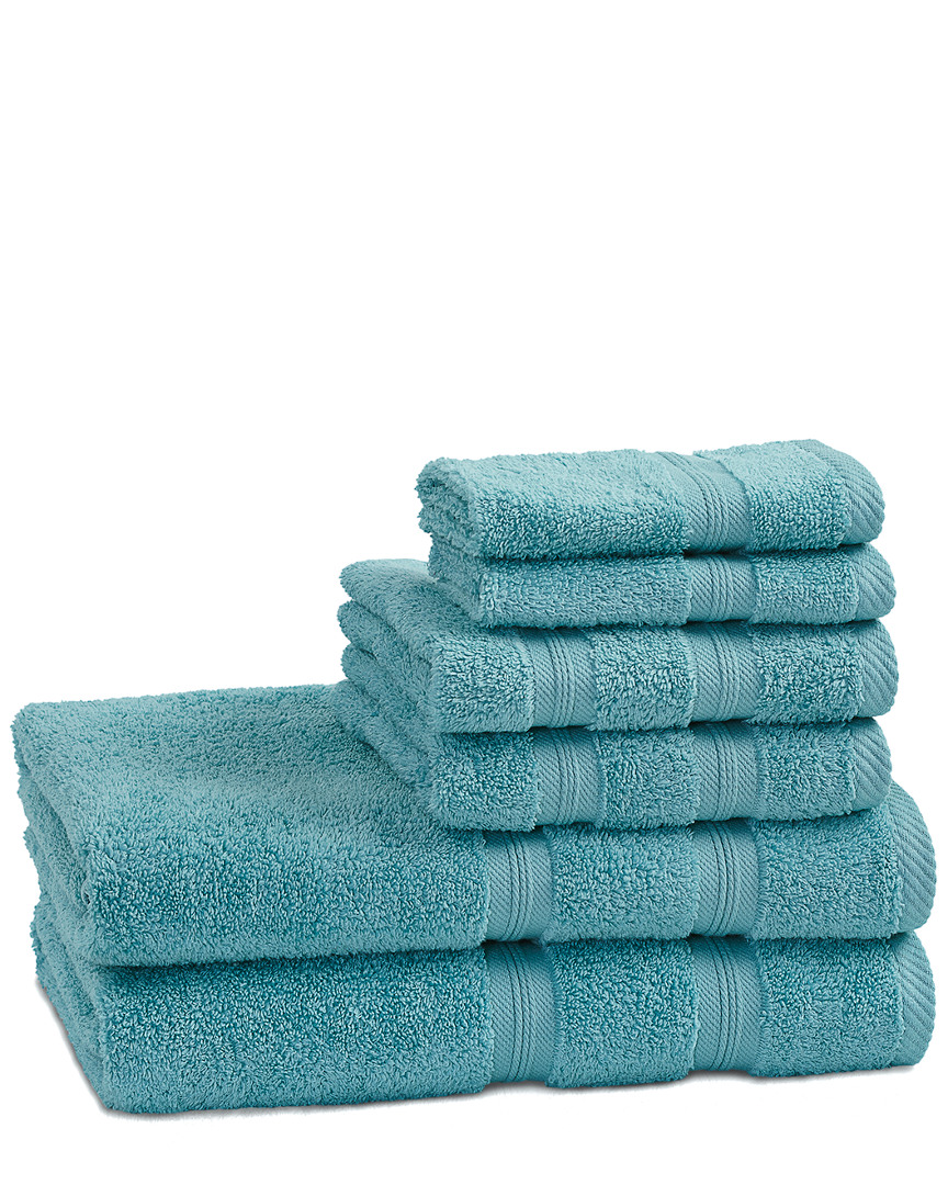 Superior Smart Dry Zero Twist 6pc Absorbent Towel Set In Blue