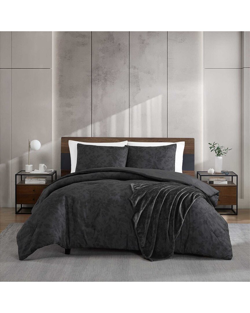 Kenneth Cole Reaction Silhouette Floral Lightweight Microfiber Comforter  Bedding Set